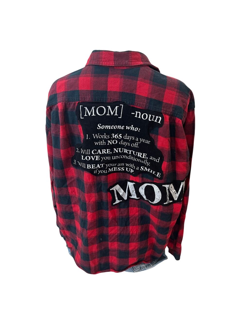 Mom Definition Plaid Flannel Shirt XL Classic Oversized Unique Mother's Day Gift